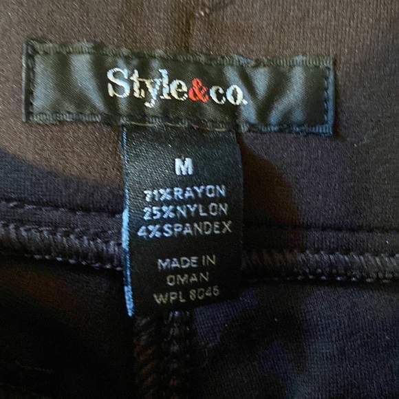 Style & Co. dark brown Medium womens jeggings tights pants business casual dress - Picture 2 of 6